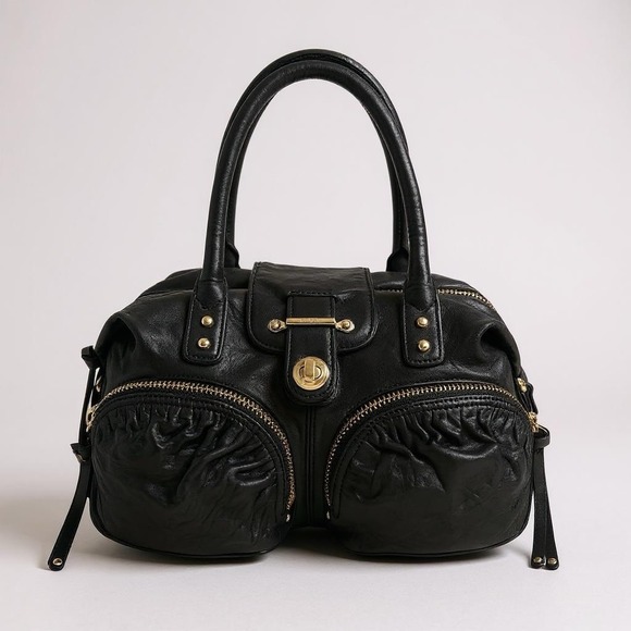 Botkier Bianca Satchel Tote Bag Black Leather Handbag - Picture 2 of 16